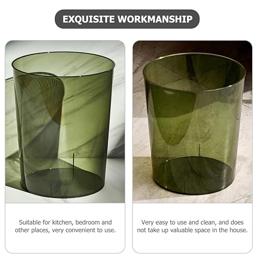ARTIBETTER Large Capacity Trash Can Household Garbage Bin Plastic Wastebasket for Living Room Office Bathroom Green XL Open-top Trash Storage Container