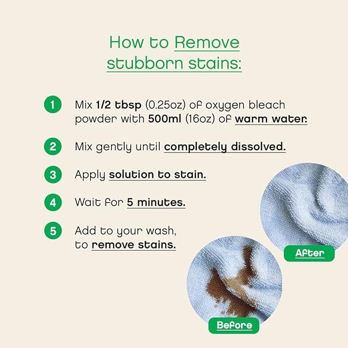 AspenClean | Unscented Oxygen Bleach Powder | Color Safe Laundry Stain Remover | Bleach Alternative | EWG Verified™ Hypoallergenic Non-Toxic | 45 Loads