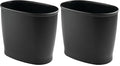 mDesign Oval Shatter-Resistant Plastic Trash Can 8.5 Liters Black 12 x 8 x 10 (Pack of 2)