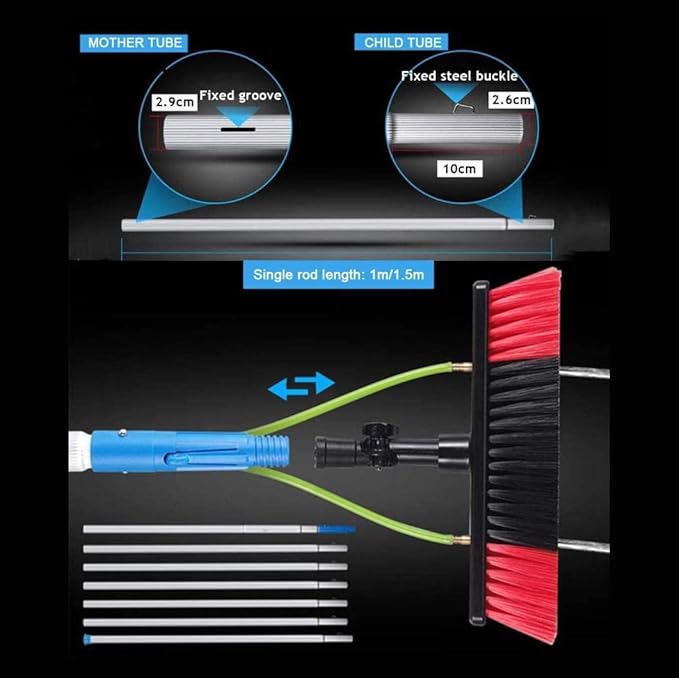 Cleaning Kit Telescopic BrushOutdoor Window Cleaning BrushWindow Cleaning Kit with Extension PoleWater Fed Pole BrushTeleswindow Cleaning ToolsExtendable Pole with Brush5