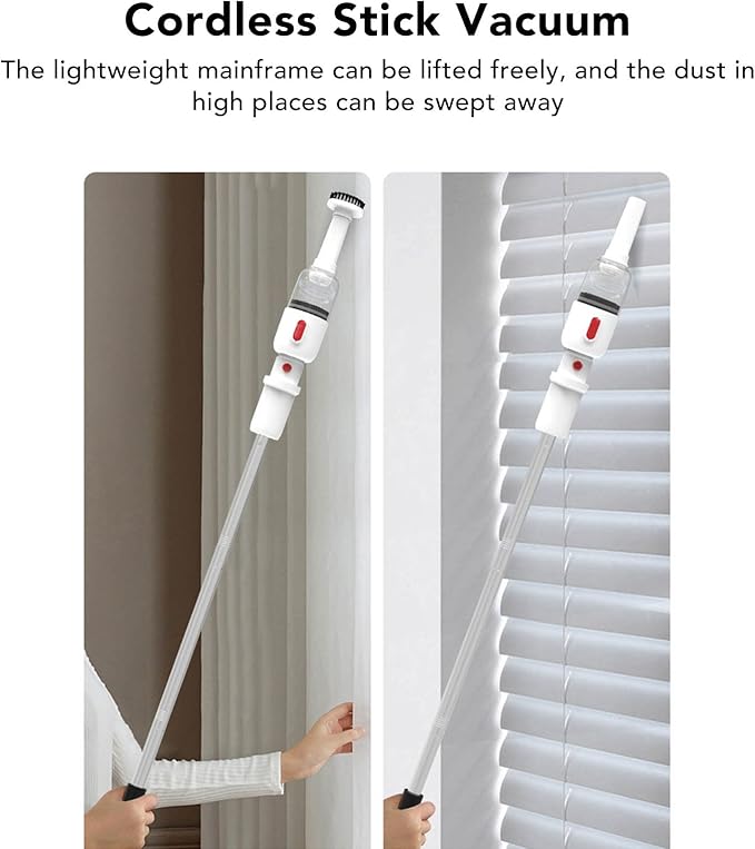 Cordless Handheld Vacuum Cleaner USB Charging Wet Dry Use 6000Pa Suction for Home Car White