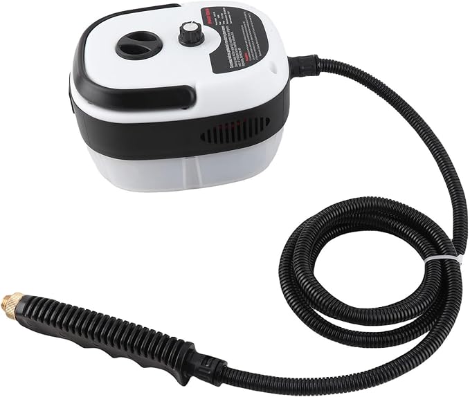 Portable Handheld Steam CleanerHigh Temperature High Pressure Steam Cleaner with Brush HeadsABS Portable Car Steamer Durable and Reliable for Kitchen Furniture Bathroom Car (White)