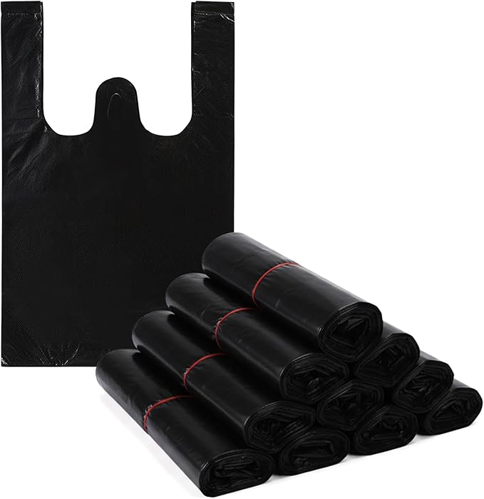 2000 Pcs Sanitary Napkin Disposal Bags with Handles Sanitary Disposal Bag 10.2 x 7.1inch Black Trash Bags Women Personal Waste Bag for Tampons Pads Liners (Black)