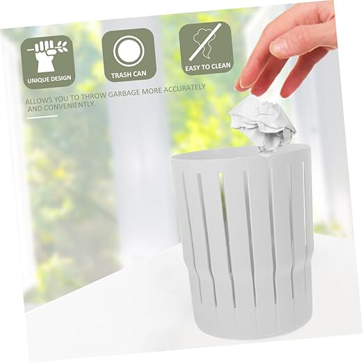 Tofficu Hollow Out Trash Can Thickened Wastebasket for Home Office Open Design Material Compact for Easy Discarding Bathroom Bedroom and Kitchen