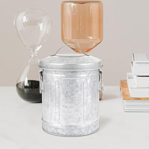 2pcs Multi-use Desk Trash Can Bucket Shape Pen Holder Wastebasket for Home Office