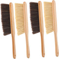 4pcs Hand Broom Brush with Extended Wooden Handle Soft Cleaning Brushes for Efficient Dust Hair Removal Furniture Beds Sofas and Crevices