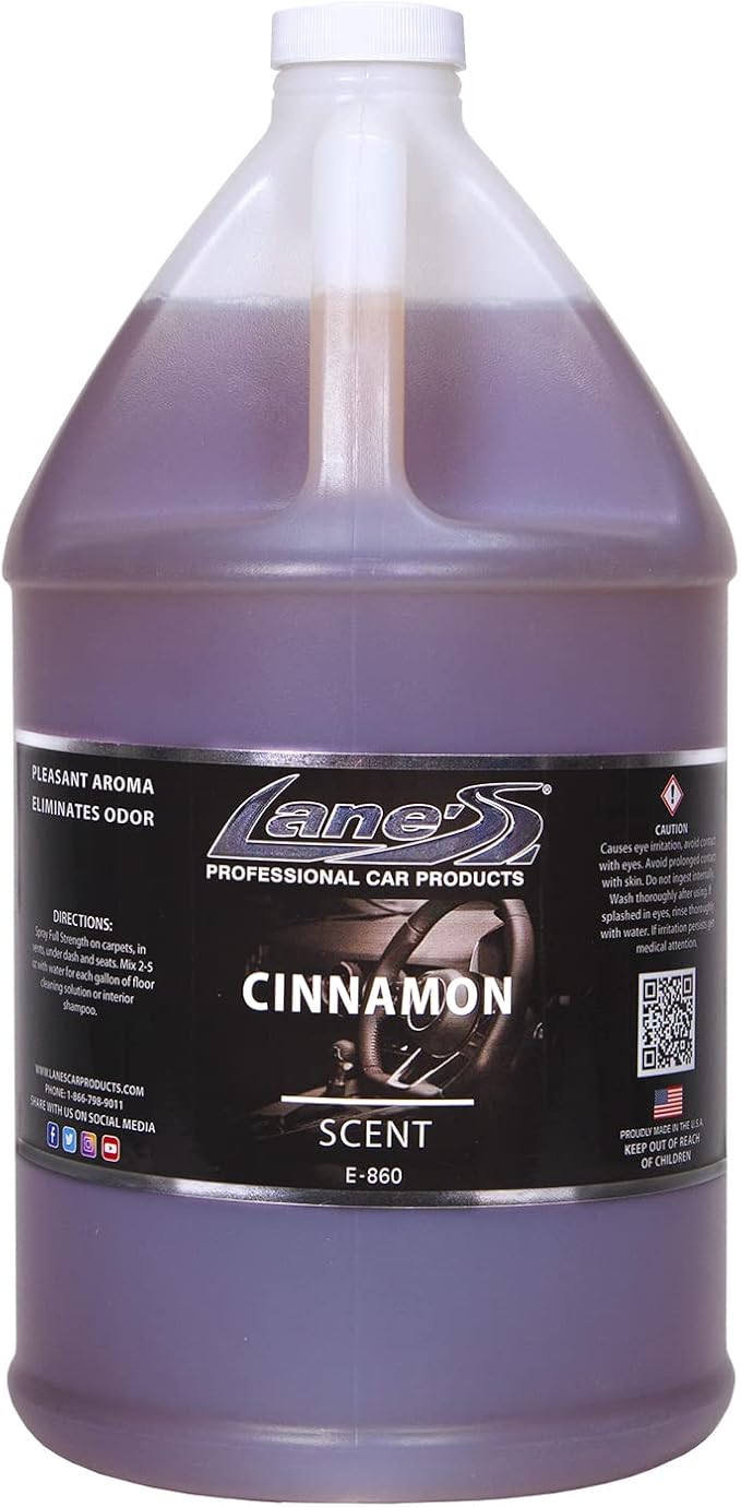 Lane's Premium Car Air Fresheners - Cinnamon Scent Water Based - 128oz Eliminate Bad Odors of Pet &amp Food From Car Interior Leather Carpet Upholstery Great For Cars Trucks SUVs RVs &amp More
