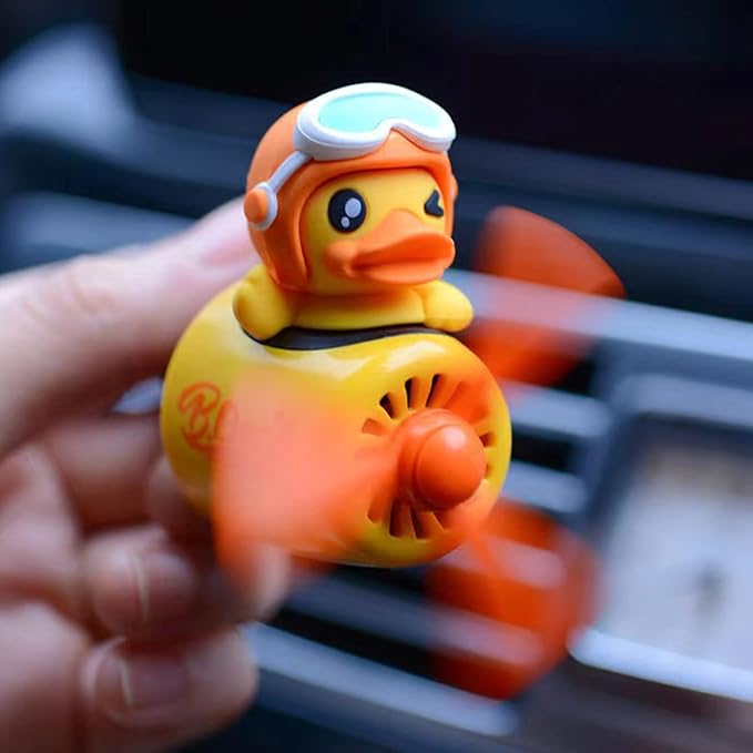 2 Pieces Car Air Fresheners Cute Bear Pilot Car Diffuser Propeller Air Outlet Vent Fresheners Suitable for Automotive Interior Decoration (duck+duck)