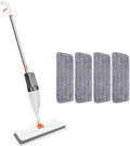 Large Household Spray Mop with Replaceable Microfiber Pad for Wet and Dry Cleaning Pads Rotating Broom(Mop - 5 Cloth -Hooks)