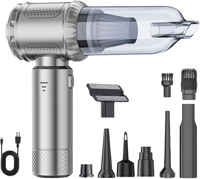 Powerful 22000Pa Wireless Handheld Vacuums Cleaner with 6000mAh Battery and 8 Accessories for Car Upholstery Home Office