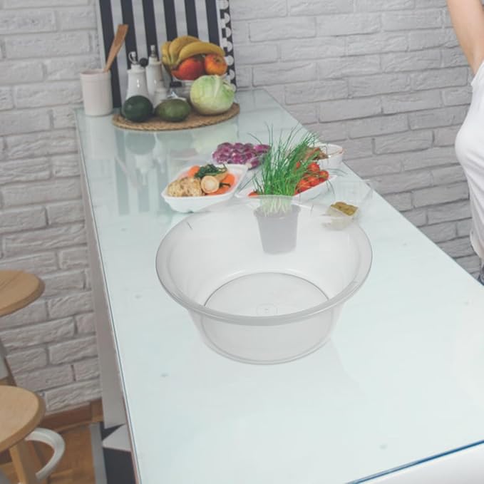 Transparent Foot Washing Basin Plastic Wash Tub 11.4 Inch Clear Basin for Home and Salon Foot Care and Face Cleaning