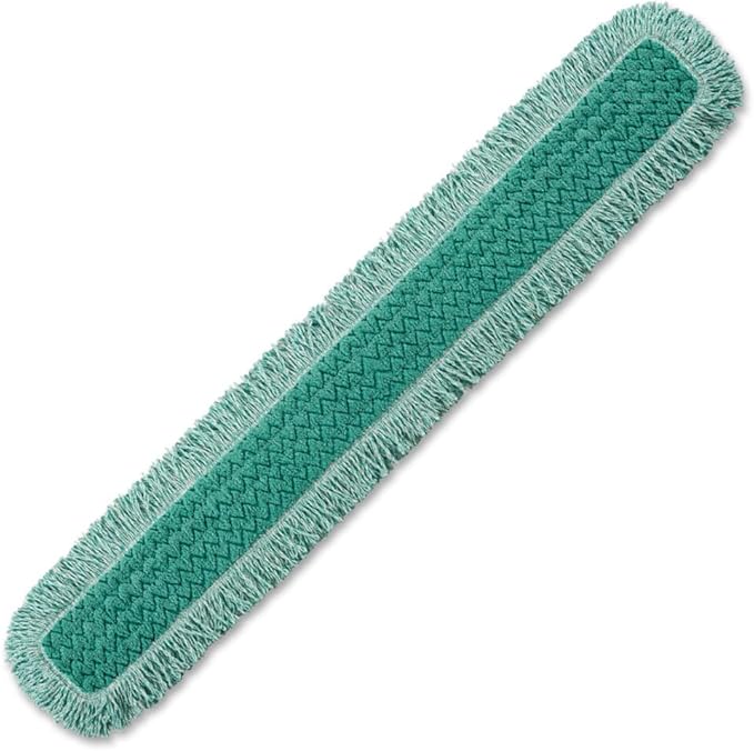 Rubbermaid Commercial Products HYGEN 48 Microfiber Dust Pad with Fringe Green For Janitorial/Professional Cleaners and Heavy-Duty industrial Cleaning/Dusting/Sweeping