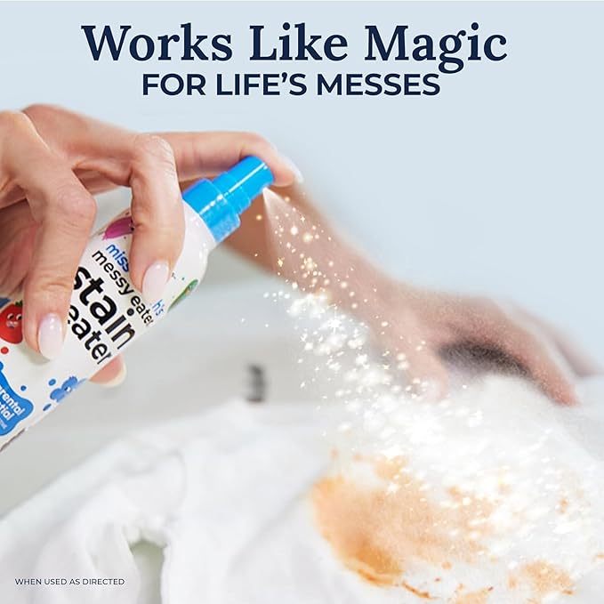 Miss Mouth's Messy Eater Stain Treater Spray - 4oz 3 Pack Stain Remover and Laundry Detergent Sheets 30 Pack
