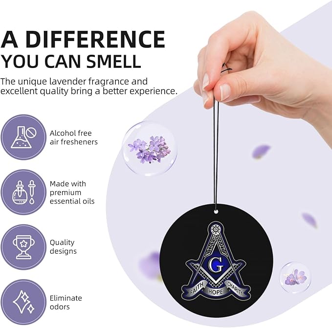 Faith Hope Charity Masonic Freemason Drive In Freshness: 4 Set Car Air Freshener Cards