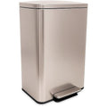 Simpli-Magic 13.2 Gallon (50L) Step Trash Can – Kitchen Garbage Can with Slow-Close Lid – Odor Control Hands-Free Easy to Clean Brushed Stainless Steel (Rose Gold)