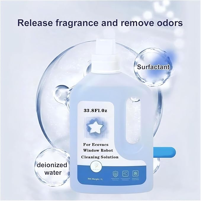 KAFTKO 33.8 Fl.0z Multisurface Window Cleaner. Compatible With Ecovacs WINBOT W1 Omni W1Pro W2 Pro W2 Omni W880 W2 Pro OMNI(1pcs)