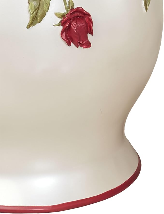 Touch of Class Vining Rose Wastebasket Pearl
