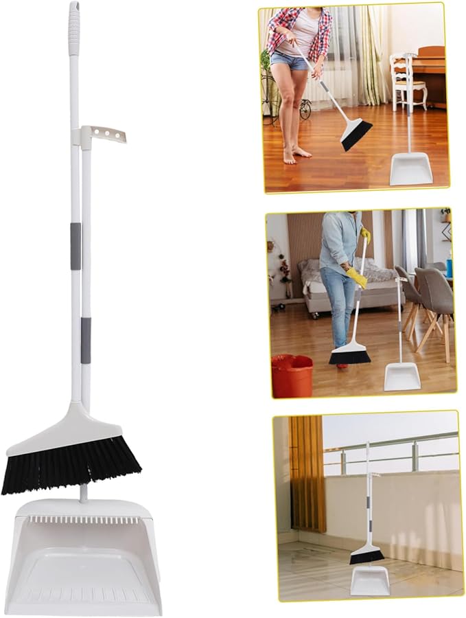 Beaupretty 1Set Heavy Duty Broom and Dustpan Set with Long Handle Soft Bristles Sweep Broom Kit for Home Floor Cleaning Anti-Wind Stable Dustpan for Indoor Use
