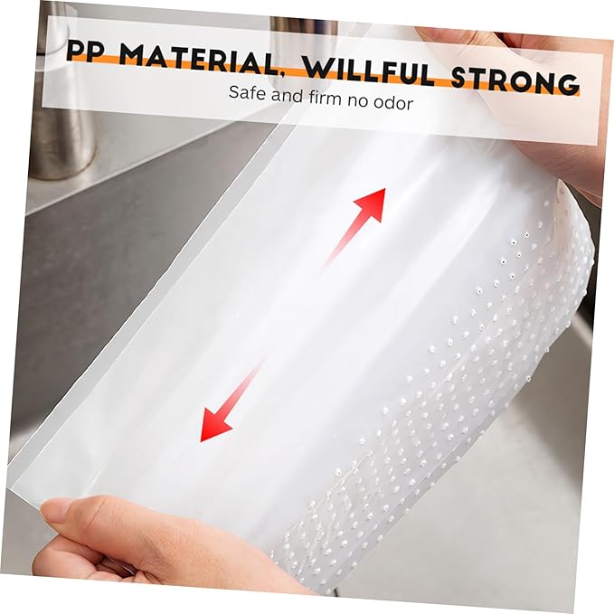 150 Pcs Transparent Kitchen Sink Strainer Bags Upright Food Waste Trash Bags with Drain for Daily Use Picnic Bedroom Office Garbage Disposal Liners