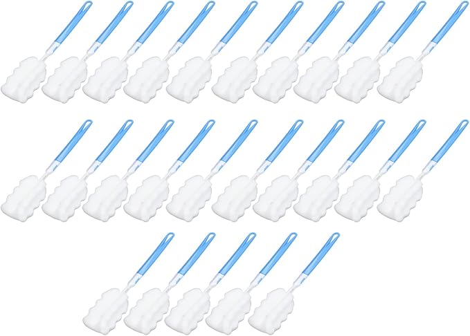 50pcs Bottle Sponge Brush Long Handle Cup Cleaning Sponge Brush for Baby Bottles Shades of or Cups Brushed Decontamination Plastic DEEP Cleaning Bottle Strong Cup