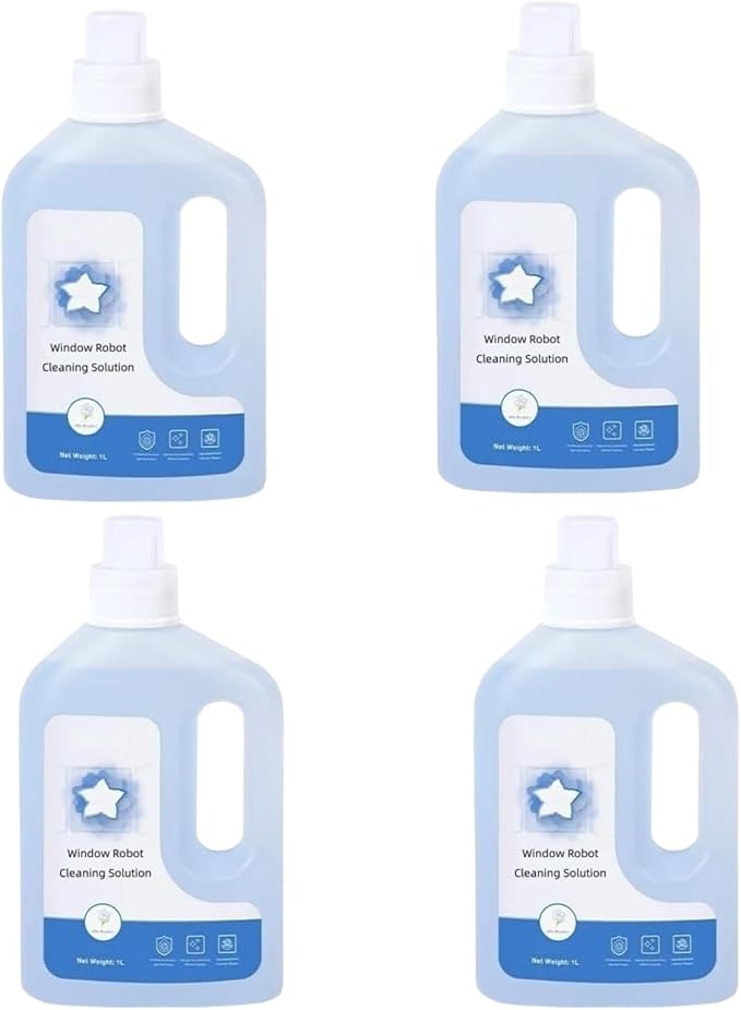Multi-Surface Winbot Cleaning Solution Compatible With ECOVACS WINBOT W1 PRO/ W2 OMNI/W2 PRO/W2 PRO OMNI/WINBOT MINI HA11 Glass Cleaner Parts(4 bottle)