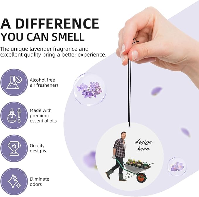 100 PCS Custom Car Air Freshener Design Personalized Automotive Interior Decor with Photo Customized Hanging Lavender Scented Ornament Car Accessory