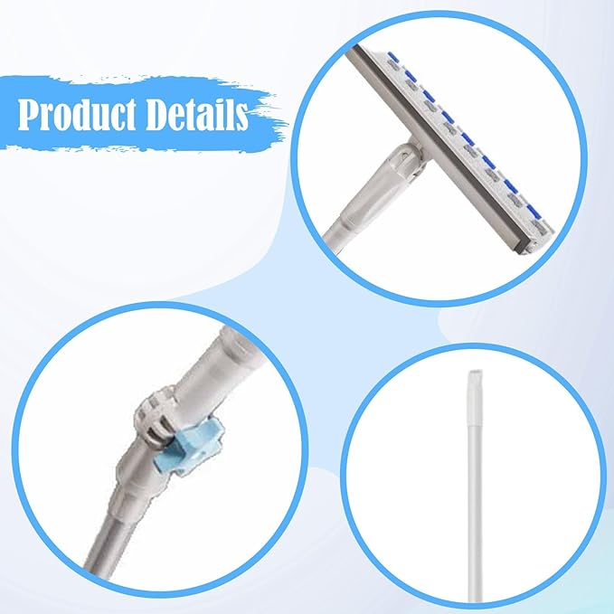 Window Cleaner with Extension Pole Glass Clean Tool Portable Duster Rotatable