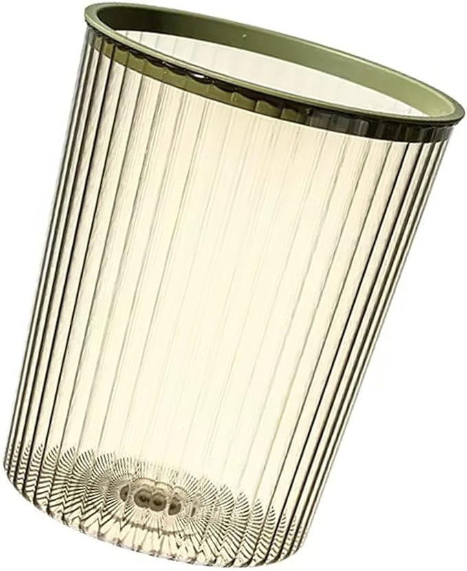 Small Trash Can Green Wastebasket Plastic Garbage Container Basket Office Trash Can Kitchens Garbage Can Bedroom Plastic Wastebasket Round Garbage Container Bin for Bathroom(M)
