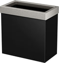 Gatco Small Bathroom Trash Can with Lid Rectangle 3 Gallon Stainless Steel Wastebasket Under Sink Matte Black and Satin Nickel for Bathroom Bedroom Office (1918SN)