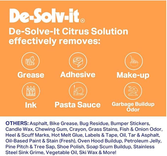 De-Solv-it Orange-Sol Citrus Solution - Odor &amp Stain Remover for Cloth Wood Glass &amp More 5 gallon