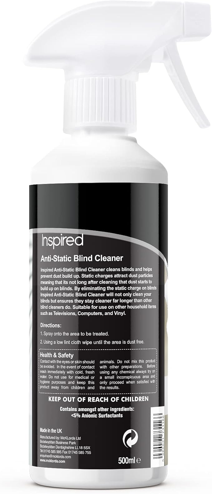 Inspired Anti-Static Blind Cleaner Clear 500 ml