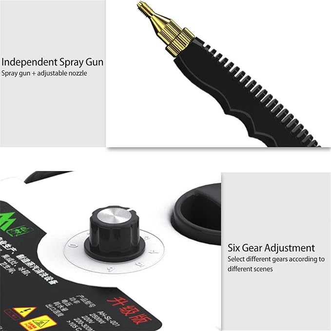 High Pressure Steam Cleaner 2500W Handheld High Temp Fast Heating Portable Cleaning Machine for Home Use Grout Tile Car Detailing Kitchen Bathroom with 3 Brush Heads