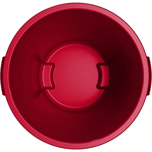 SPARTA Bronco Waste Container Trash Container Round Trash Bin for Disposal 10 Gallons Red (Pack of 6)