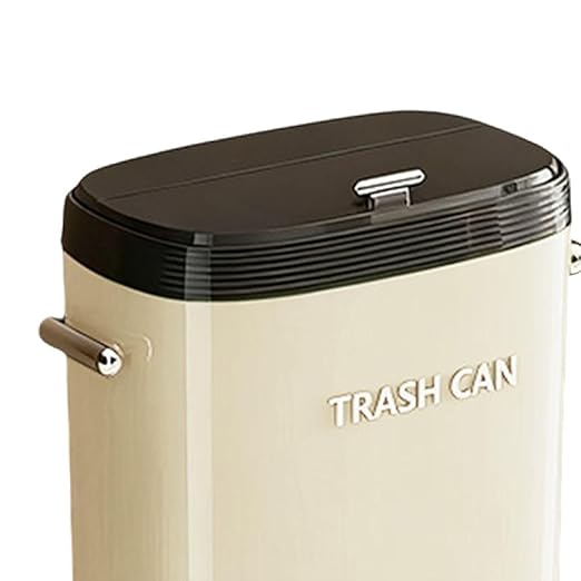 Garbage Can with Legs Dustbin High Foot 15L Large Capacity Household No Bending Wastebasket for Office Bedroom Kitchen Toilet White