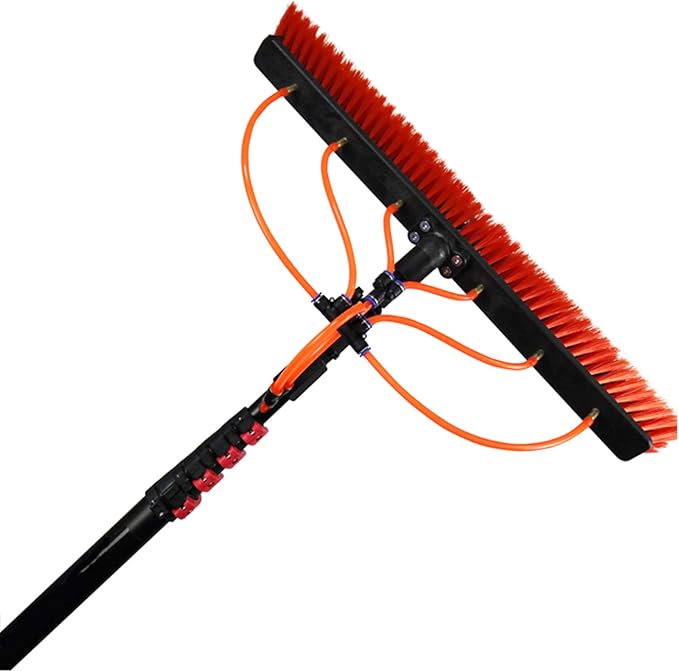 3-11M Window Cleaning Pole Window Cleaner Kit Water/Hose Fed Pole Window Cleaning Brush Equipment Cleaning Photovoltaic and Solar Panels / 6M Rod / 30Cm Brush Head/9.0M