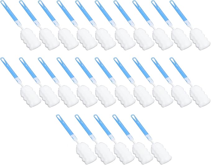 50pcs Bottle Sponge Brush Long Handle Cup Cleaning Sponge Brush for Baby Bottles Shades of or Cups Brushed Decontamination Plastic DEEP Cleaning Bottle Strong Cup