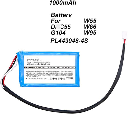 14.8V 1000mAh Li-Ion Battery Compatible for Hutt W55 W66 DDC55 DDC51 DDC5 C6 443048-4S G104 PL443048-4S Window Cleaning Robot