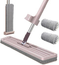 Lazy Person's Self-Washing Flat Mop 360° Rotatable Adjustable Cleaning Mop Hands-Free Flat Floor Mop Wet and Dry Mop Self Wringing Flat Mop Microfiber Mops for Floor Cleaning (With 2 Cloth 42*12CM)