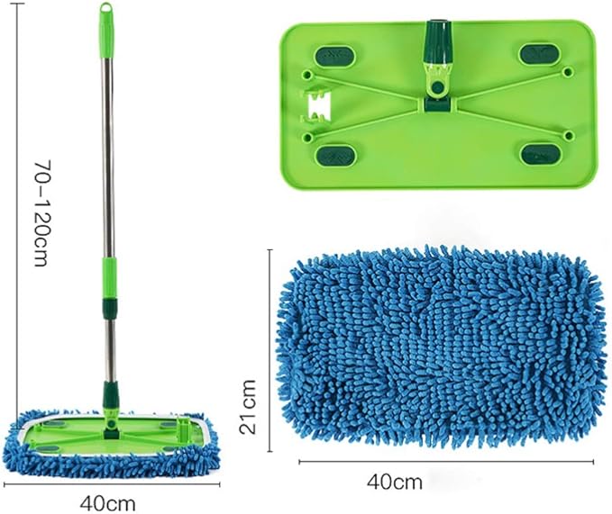Flat Mop Self Cleaning and Squeeze Drying 360 Rotating Flexible Access to Tight Places