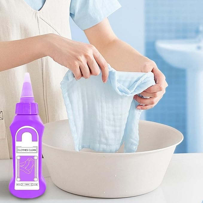 Upgrade Active Enzyme Laundry Stain Remover New Fast Laundry Stain Remover Clothes Oil Stain Remover White Shirt Guardian Garment Stubborn Stain Cleaner Oil Remover (2pc)