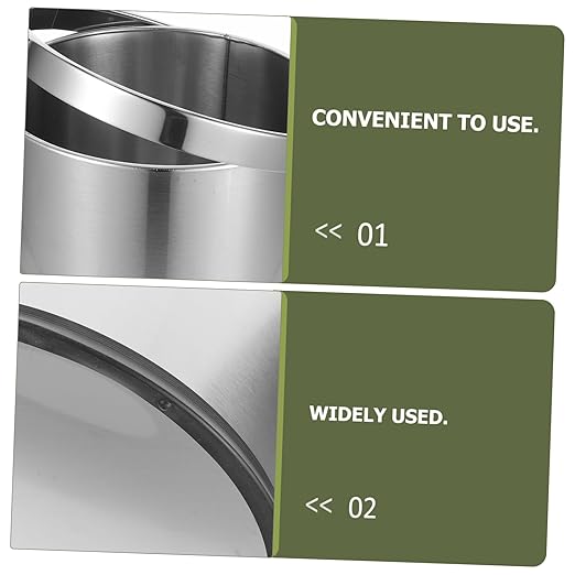 Stainless Steel Trash Bin for Home Opening Design Wastebasket for Kitchen Bathroom and Office Sleek and Simple Garbage Container for Everyday Use
