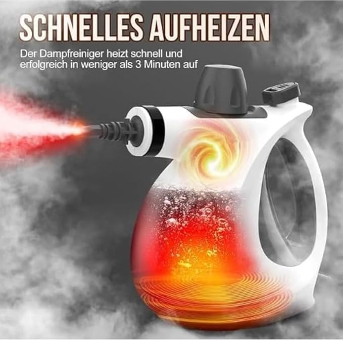 Multi-Purpose Handheld Steam Cleaner High-Power Disinfection Steamer with 9 Accessories for Home Kitchen Bathroom Tile Grout Furniture and All Surface Cleaning