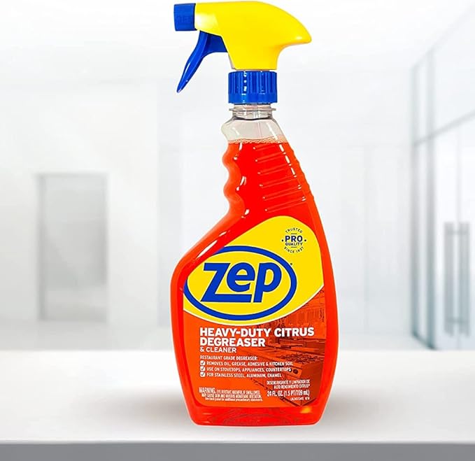 Zep Heavy-Duty Citrus Degreaser and Cleaner - 24 oz (Case of 12) ZUCIT24 - Restaurant Grade Removes Oil Grease Adhesive and Kitchen Soil on Stovetops Appliances