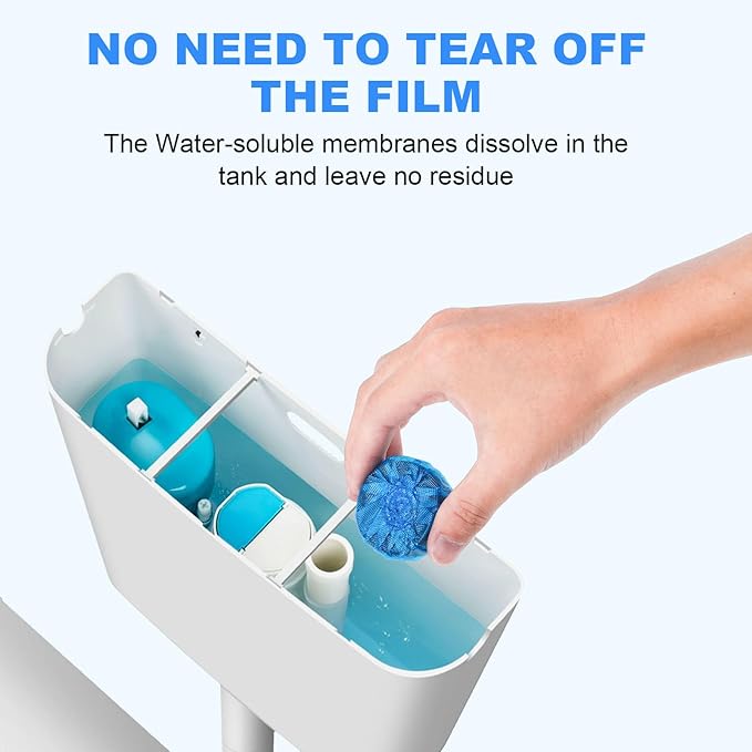 CHMI 100 Pack Toilet Bowl Cleaner Tablets Long-lasting Bathroom Toilet Tank Cleaner.(Blue)