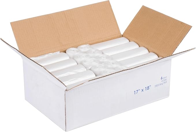 SunnyCare Clear Trash Bags 4 Gallon Capacity 17x18 Inches 6 Microns 2000 Count