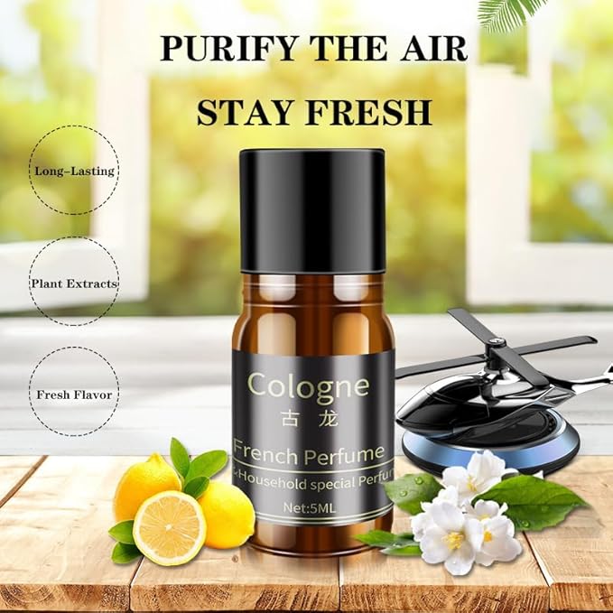 Helicopter Solar Car Air Freshener Refill Set Solar Essential Oil Refill Perfume Oil for Car Air Fresheners(4 Packs)