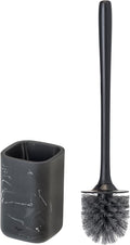Vigar Zense Toilet Brush and Holder Set Toilet Bowl Brush with Polyresin Stone Holder Bathroom Sets for Bathroom Decor and Accessories Black Marble