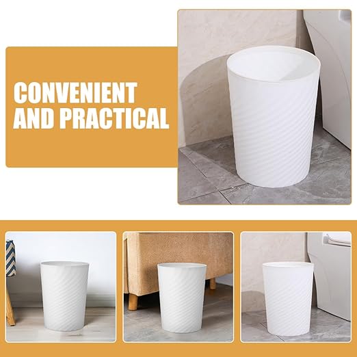 Large Capacity Office Trash Can Plastic Wastebasket for Desk Open Top Garbage Bin for Kitchen Bathroom Bedroom Easy to Clean and Convenient Waste Container