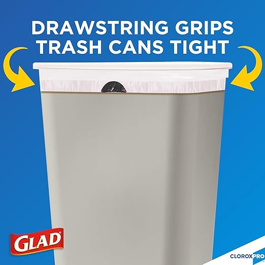 CloroxPro Glad ForceFlex 13 Gallon Tall Kitchen Drawstring Trash Bags 100 Count Pack of 4 (Package May Vary)