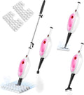 10-in-1 Multipurpose Steam Mop with Detachable Handheld CleanerMulti-Surface Use (Wood Floor/Tile/Window/Clothes/Furniture/Grout) + 2 Pack Dual-Sided Microfiber Mop Pads